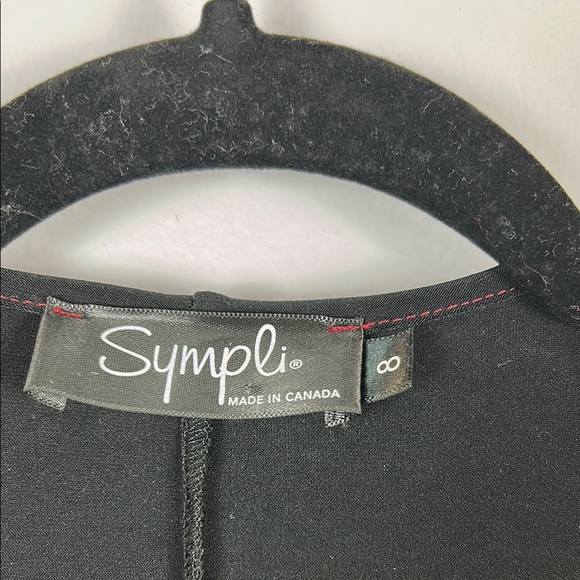 Sympli Black and Red Cardigan Sweater Open-Front Design Size 8 - Picture 3 of 10